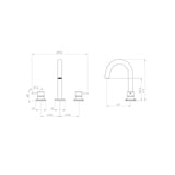 Saneux Wall Mounted Basin Tap Saneux Cos 3 Hole Deck Mounted Basin Mixer Tap in Brushed Nickel