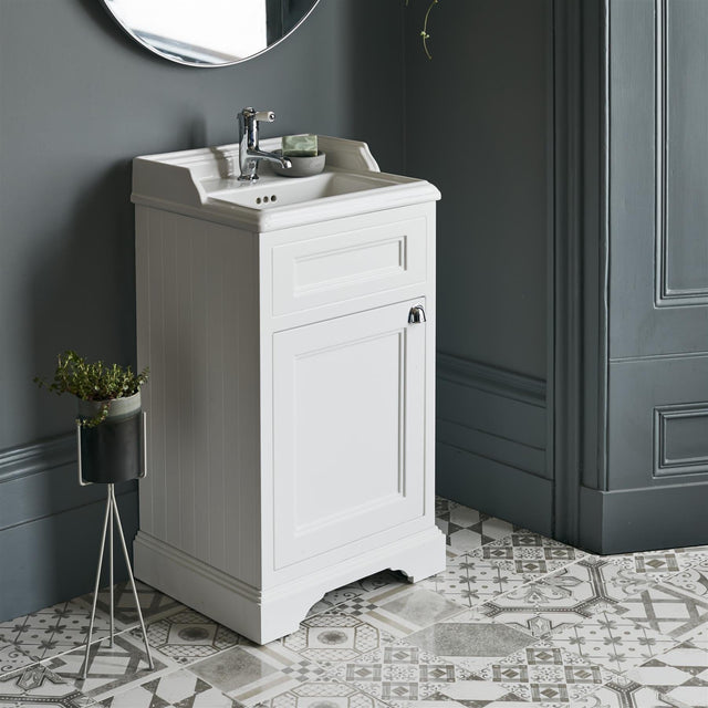 Burlington Cloakroom Vanity Unit Matt White / 1 Burlington Freestanding Square Cloakroom Vanity Unit with Basin