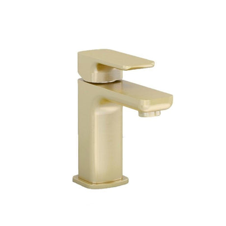 Imex Mono Basin Tap Brushed Brass Imex Blade Basin Mixer Tap with Universal Waste
