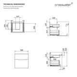 Crosswater Wall Mounted Vanity Unit Crosswater Glide II Wall Mounted Two Drawer Vanity Unit with Worktop
