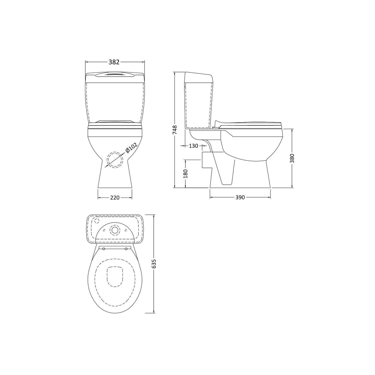 Aquarius Bathrooms Close Coupled Toilet Aquarius Sydney Rimless Open Back Close Coupled Toilet with Seat