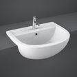 RAK Semi Recessed Basin 1 / 550mm / Centre Rak Compact Semi Recessed Basin in Alpine White
