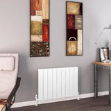Eastbrook Panel Radiator 600 x 850 / Dual Fuel Eastbrook Charlton Horizontal Aluminium Designer Radiator in Matt White