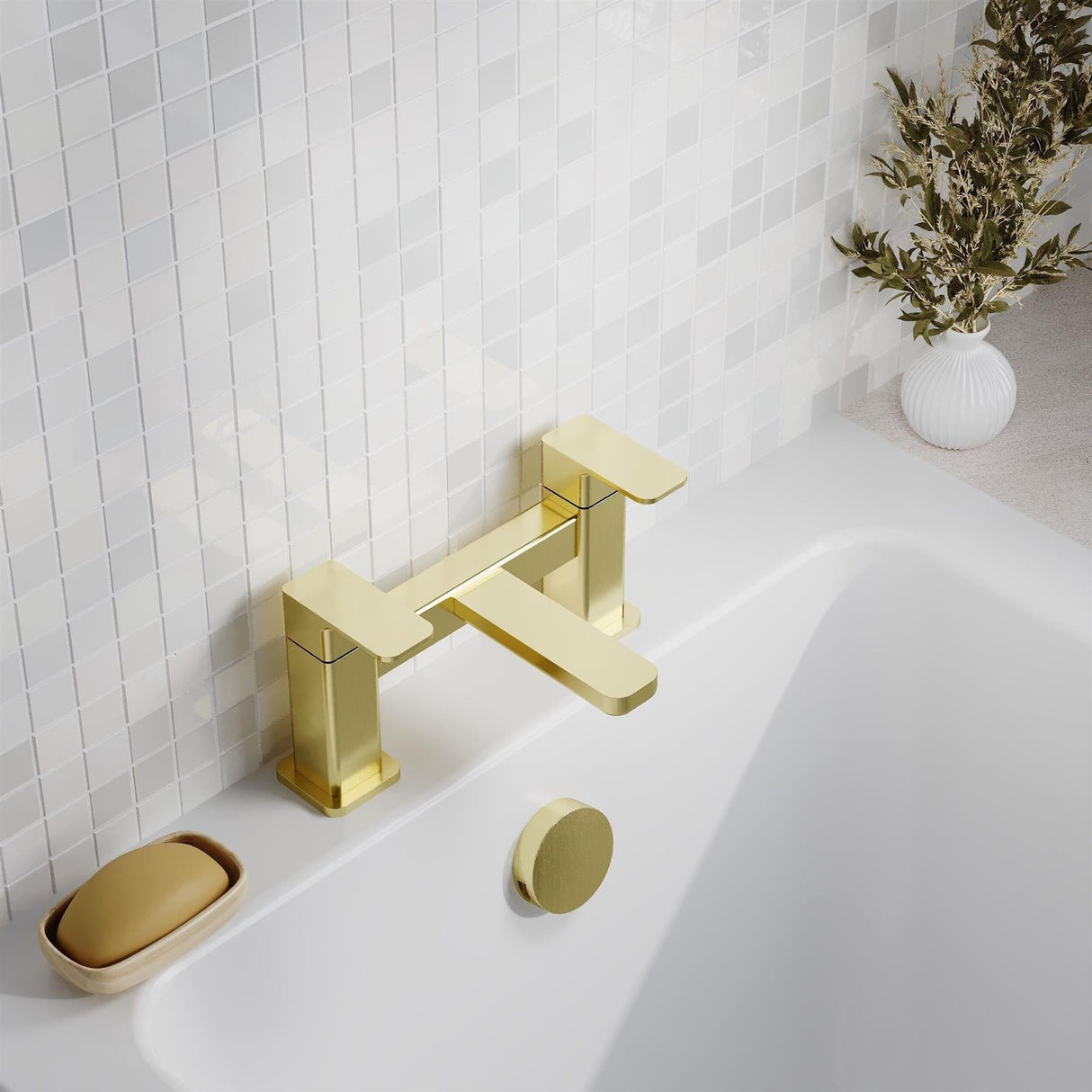 Aquarius Bathrooms Bath Mixer Aquarius Tetra 2-Hole Deck Mounted Bath Mixer Tap