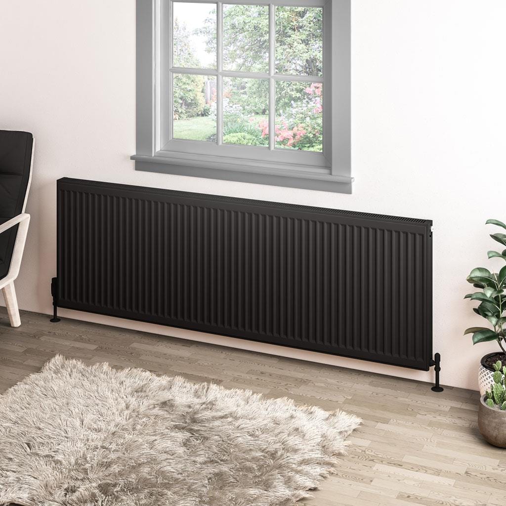Aquarius Type 11 600 x 1800mm Aquarius Type 11 Compact Panel Radiator In Matt Black