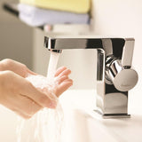 Flova Mono Basin Tap Flova Str8 Mini Basin Mixer Tap with Clicker Waste in Diamond Chrome