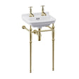 UK Bathroom Store Wall Hung Basin 2 / Gold Burlington Guild 450mm Cloakroom Basin with Washstand
