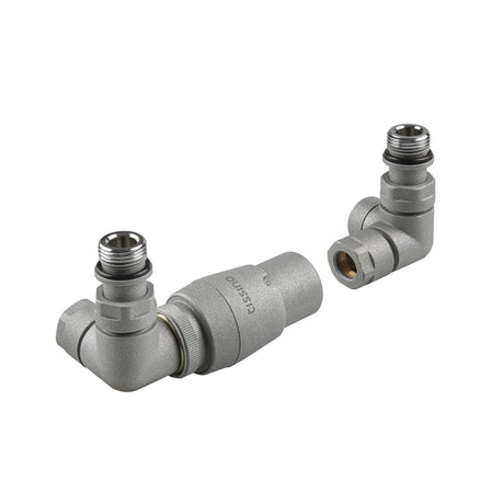 Tissino Radiator Valves Lusso Grey Tissino Hugo2 Corner Radiator Valves with Thermostatic Head