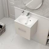 Imex Wall Mounted Vanity Unit Matt White / White Imex Croma Wall Mounted Single Drawer 500mm Vanity Unit with 1 Tap Hole Basin