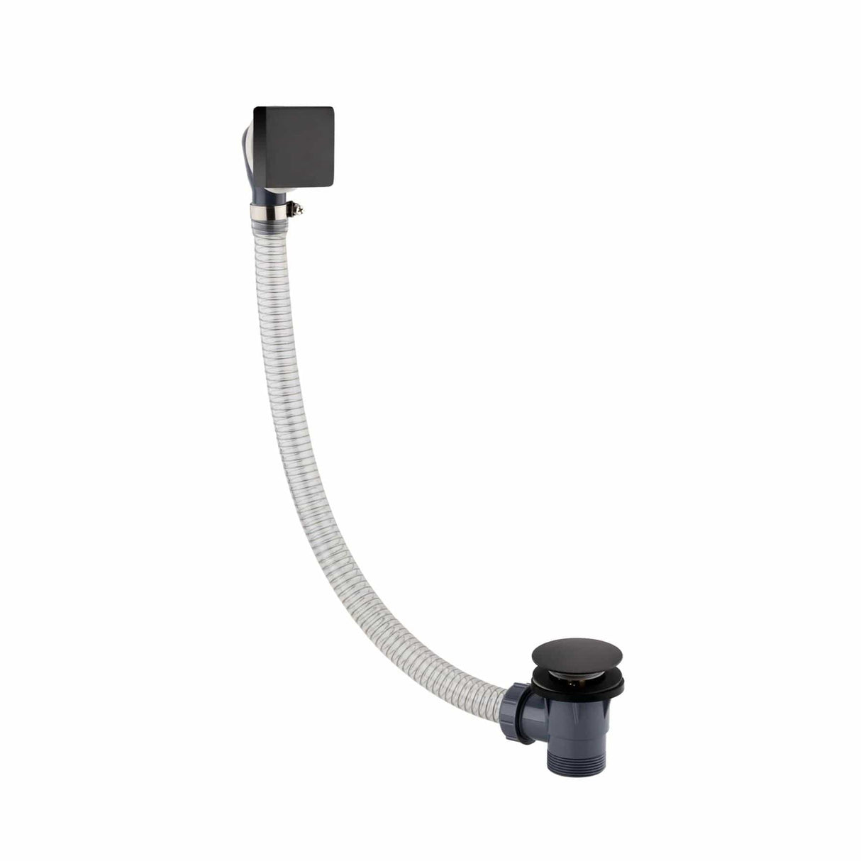 JTP Bath Waste Matt Black JTP HIX Extended Click Clack Bath Waste