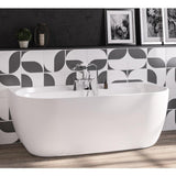Eastbrook Back To Wall Freestanding Bath Eastbrook Grafton D-Shape Freestanding Bath - 1650 x 800mm in Gloss White