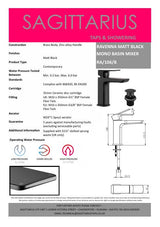 Sagittarius Mono Basin Tap Sagittarius Ravenna Basin Mixer Tap with Sprung Waste