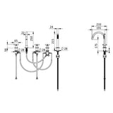 Crosswater 5 Tap Hole Bath Set Crosswater MPRO Crosshead 5 Hole Bath and Shower Mixer with Shower Set