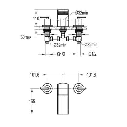 Flova 3 Tap Hole Bath Set Flova Cascade 3 Hole Bath Filler Tap in Diamond Chrome