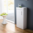 Aquarius Bathrooms Cloakroom Vanity Unit White Gloss Aquarius Byron 400mm Floor Standing 1 Door Cloakroom Vanity Unit with 1 Tap Hole Basin