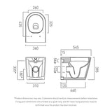 Vado Back to Wall Toilet Vado Cameo Round Rimless Back to Wall Toilet with Soft Close Seat