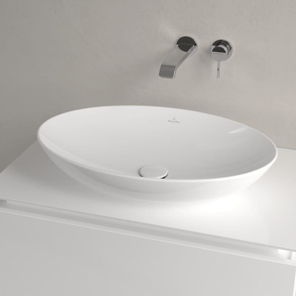 Villeroy & Boch Countertop Basin Villeroy & Boch Loop & Friends Oval Countertop Basin in White Alpin