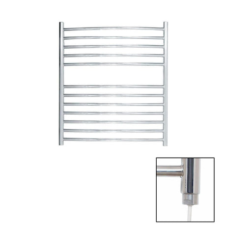 JIS Ladder Rail 700 x 620mm / Polished Chrome / Electric Only JIS Sussex Camber Vertical Stainless Steel Curved Heated Towel Rail