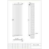 Aquarius Bathrooms Panel Radiator Aquarius Flat Single Vertical Radiator