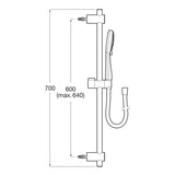 Roca Shower Riser Rail Roca Stella Adjustable Slide Rail with 3 Function Shower Handset and Hose