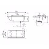 Kaldewei Single Ended Bath 1700mm x 700mm / 2 Kaldewei Cayono Single Ended Steel Bath with Leg Set