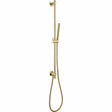 JTP Shower Riser Rail Brushed Brass JTP VOS Slide Rail with Single Function Shower Handset and Hose with Bottom Outlet