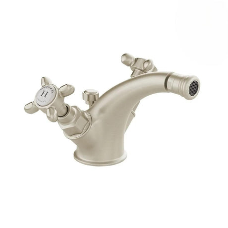 Vado Bidet Tap Brushed Nickel Booth & Co. Axbridge Mono Bidet Mixer Tap with Pop-Up Waste