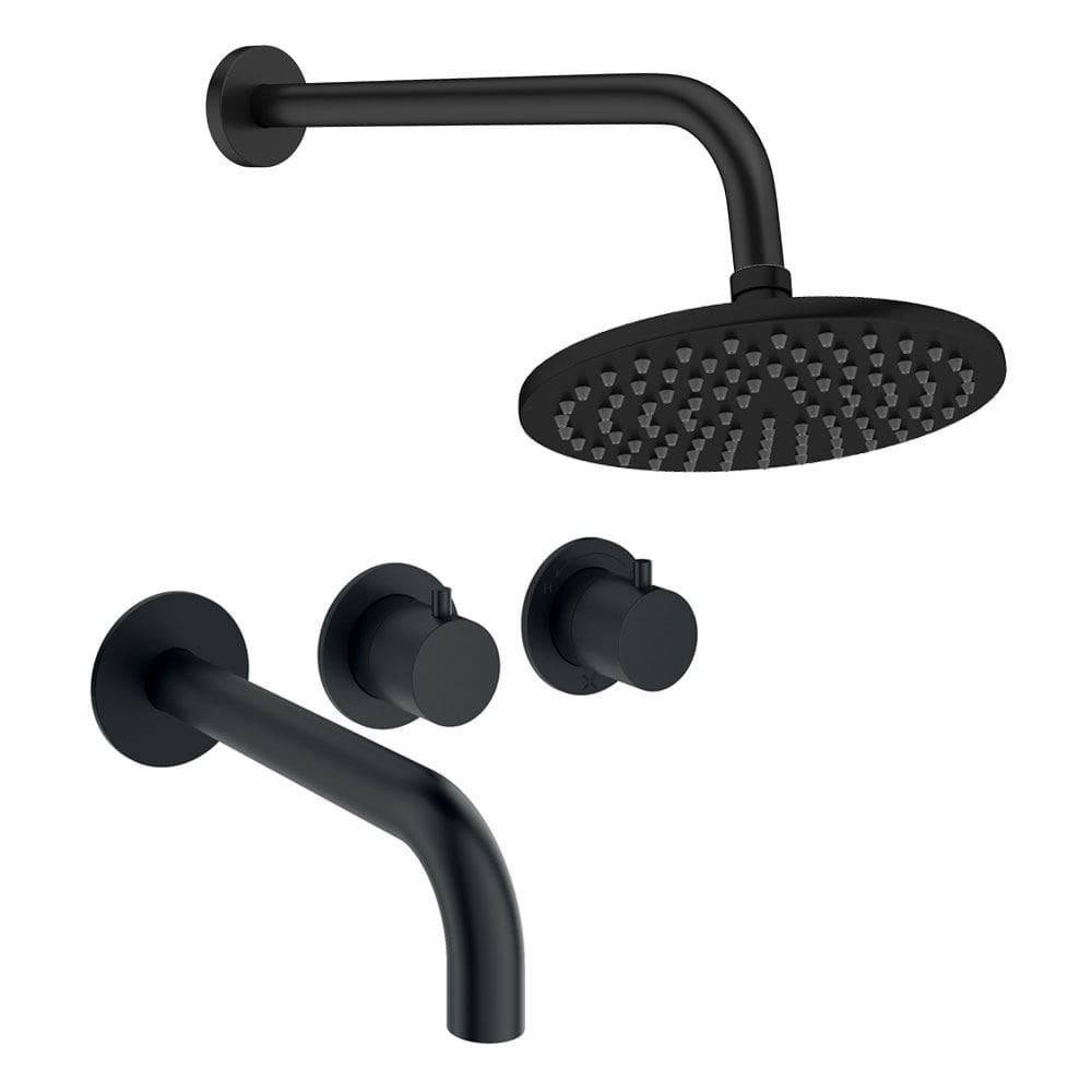 UK Bathroom Store Concealed Shower Set Crosswater Module Shower Set 3 with Fixed Overhead Shower and Bath Spout
