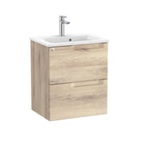 Roca Aleyda Compact 500mm Wall Mounted Two Drawer Vanity Unit with Basin