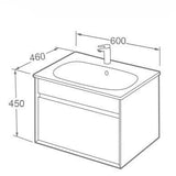 Imex Wall Mounted Vanity Unit Imex Alma Wall Mounted Single Drawer 600mm Vanity Unit with Basin