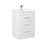 Imex Floor Standing Vanity Unit Imex Croma Floor Standing Three Drawer 600mm Vanity Unit with 1 Tap Hole Basin