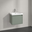 Villeroy & Boch Wall Mounted Vanity Unit Soft Green Villeroy & Boch Skyla Wall Mounted 500mm One Drawer Vanity Unit with Basin