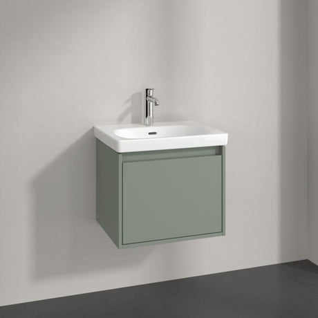 Villeroy & Boch Wall Mounted Vanity Unit Soft Green Villeroy & Boch Skyla Wall Mounted 500mm One Drawer Vanity Unit with Basin