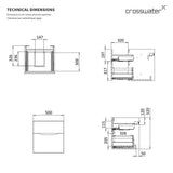 Crosswater Wall Mounted Vanity Unit Crosswater Glide II Wall Mounted Two Drawer Vanity Unit with Worktop