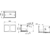 Crosswater Wall Mounted Vanity Unit Crosswater Tambour 800mm Wall Mounted One Drawer Vanity Unit with Basin or Worktop