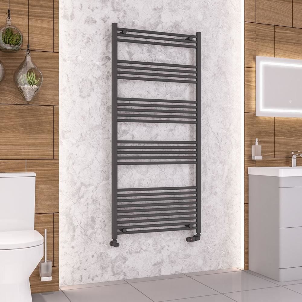 Eastbrook Ladder Rails 1600 x 750 / Central Heating Eastbrook Wendover Straight Heated Towel Rail in Anthracite