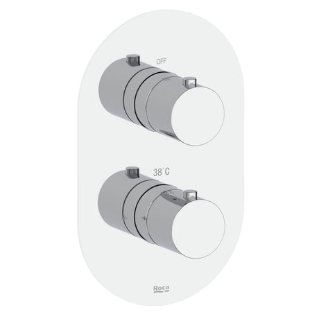 Roca Concealed Shower Valave Chrome Roca Splash-T 2 Outlet, 2 Handle Concealed Thermostatic Shower Valve