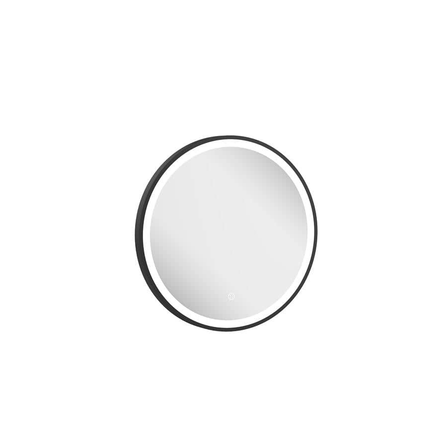 Crosswater Illuminated Mirror 500mm / Matt Black Crosswater Infinity Round Framed LED Illuminated Mirror