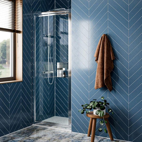 Crosswater Pivot Shower Door Chrome / 800mm Crosswater Clear 6 Pivot Shower Door