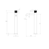 Saneux Cos 3 Hole Deck Mounted Basin Mixer Tap