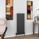 Eastbrook Panel Radiator 1200 x 470 / Central Heating Eastbrook Charlton Vertical Aluminium Designer Radiator in Matt Anthracite