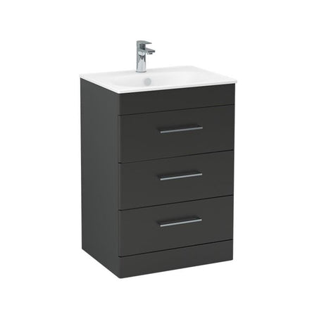 Imex Floor Standing Vanity Unit Imex Croma Floor Standing Three Drawer 600mm Vanity Unit with 1 Tap Hole Basin