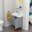 Imex Floor Standing Vanity Unit Matt Grey Imex Blade Floor Standing  600mm Double Door Vanity Unit with Basin
