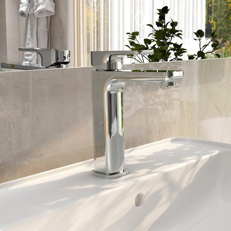 Imex Mono Basin Tap Imex Flite Medium Single Lever Basin Mixer Tap with Clicker Waste in Chrome