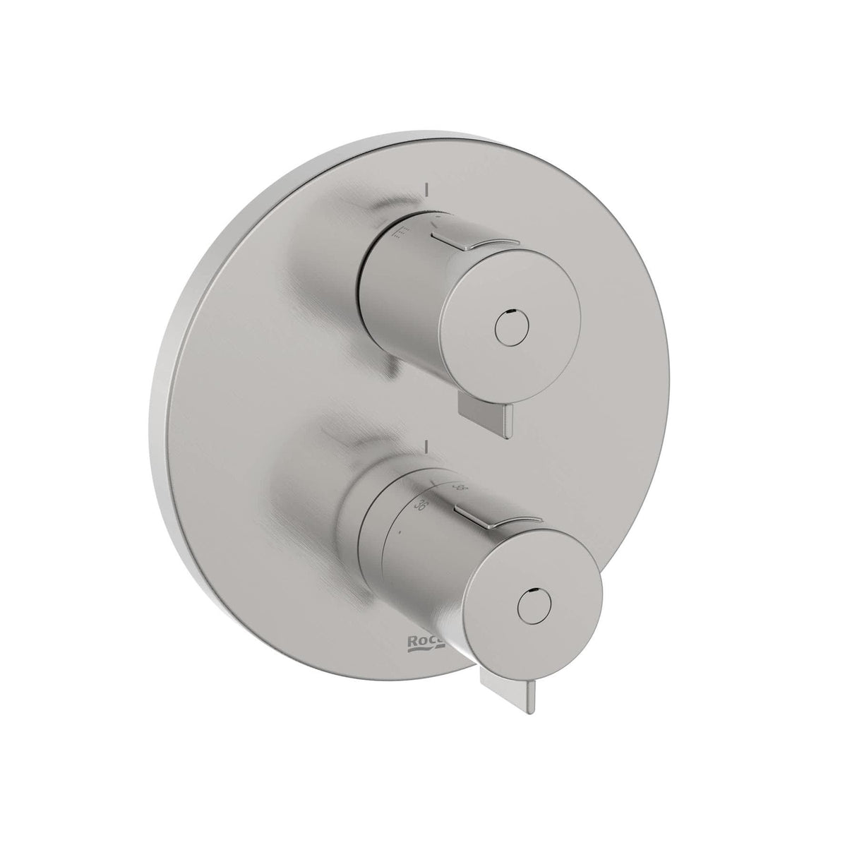 Roca Concealed Shower Set Roca T-500 Round Thermostatic Concealed Shower Valve with with Shower Handset and Slide Rail Set