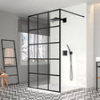 Merlyn Wetroom Panel Merlyn 8mm Double Entry Squared Wet Room in Black - 1200mm