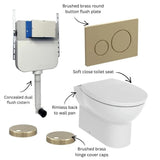 Aquarius Bathrooms Back To Wall Toilet Aquarius Urbano Rimless Back to Wall Toilet Pack with Cistern, Flush Plate, Soft Closing Seat and Hinge Covers