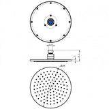 JTP Fixed Shower Head JTP VOS Fixed Round Shower Head - 250mm