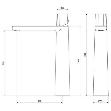 Crosswater Tall Basin Tap Crosswater Marvel Tall Mono Basin Mixer Tap in Matt Black