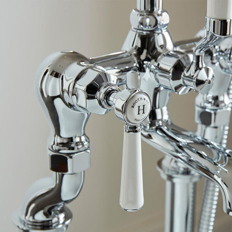 Vado Freestanding Bath Filler Booth & Co. Axbridge Lever Floor Standing Bath and Shower Mixer with Traditional Shower Handset